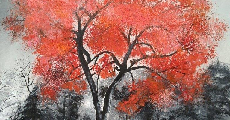 Un tableau d'un chêne rouge